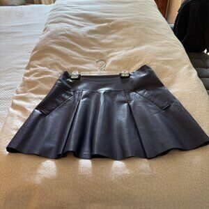Vince Blue Leather Miniskirt